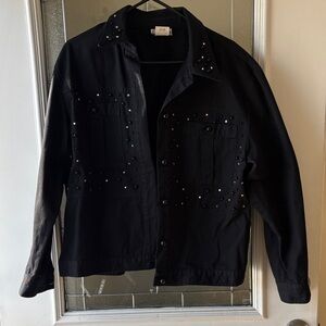 St. Germain Studded Black Denim Jacket